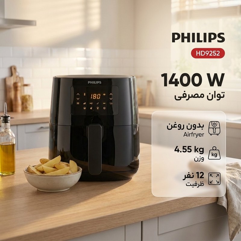 سرخ‌کن بدون روغن فیلیپس مدل HD9252
